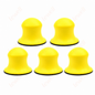 Set of yellow hook-and-loop sanding pads with domed foam tops