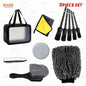 11-piece car detailing kit set: storage bag, bristle brushes, round pads, and cleaning cloths