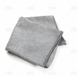 Gray microfiber cleaning cloth stack, folded square with textured weave