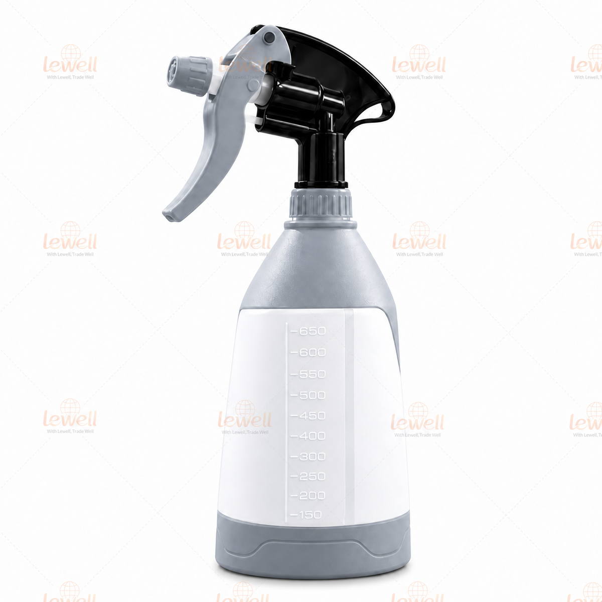 650ml detail spray bottle with black trigger sprayer, gray handle and cap