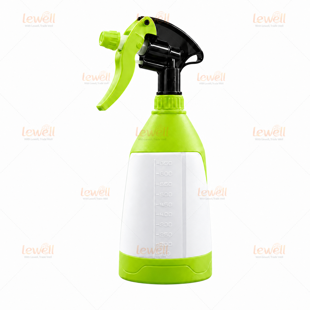 650ml detail spray bottle with black trigger sprayer, bright green bottle and handle