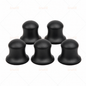 Set of black hook-and-loop sanding pads with domed foam tops