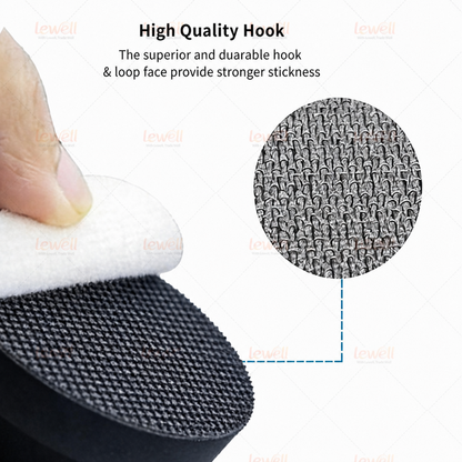 Black EVA handheld sanding block with textured surface and hook-and-loop backing.