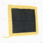 Yellow clay decontamination towel with black honeycomb pad and hanging loop