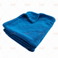Car drying towel, blue microfiber towel stack, folded
