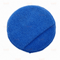 Blue round microfiber wax applicator pad, 5-inch, plush textured surface
