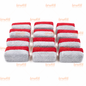 Red-and-white striped microfiber detailing applicator sponge block set, neatly stacked